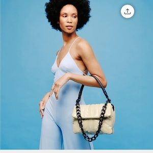 Think Royln white shiny/patent Bar Bag